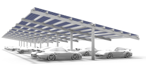 Commercial solar carport system by Heliomasters