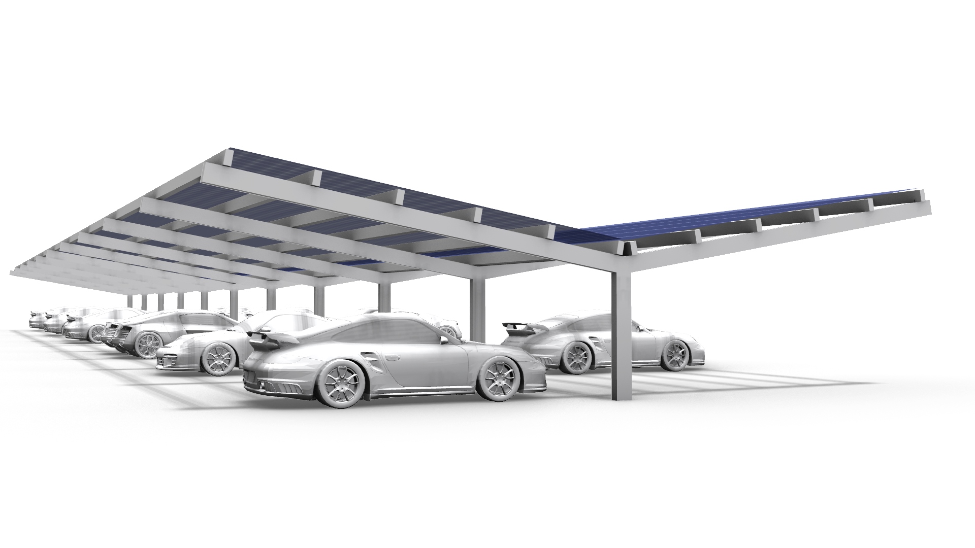 Commercial solar carport system by Heliomasters