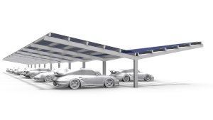 Commercial solar carport system by Heliomasters