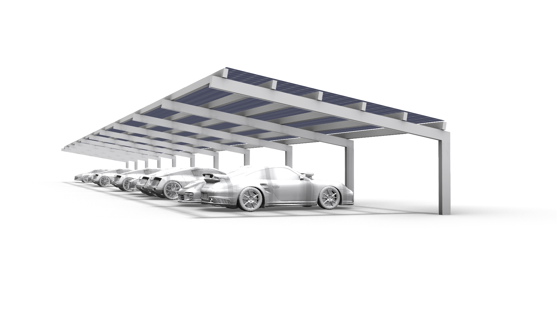 Commercial solar carport system by Heliomasters