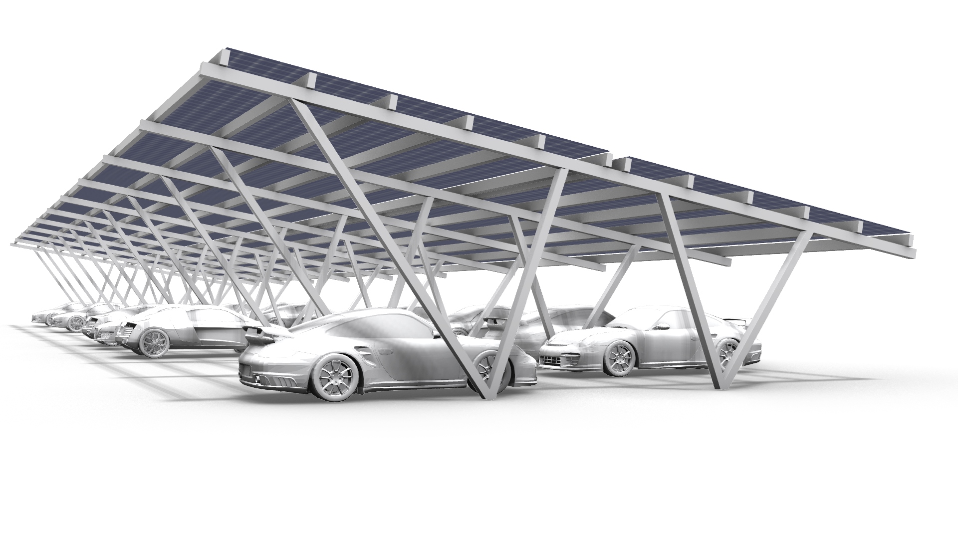 Commercial solar carport system by Heliomasters