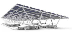 Commercial solar carport system by Heliomasters