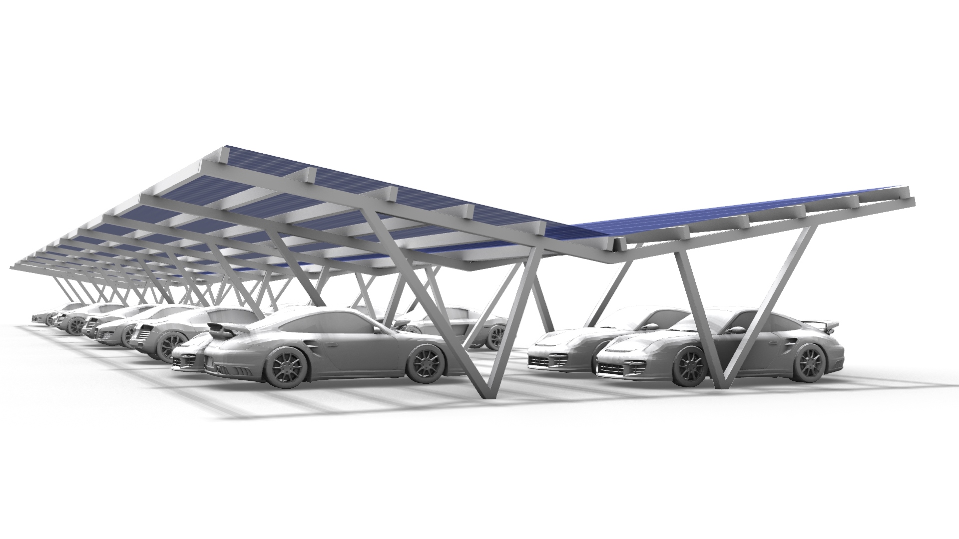 Commercial solar carport system by Heliomasters