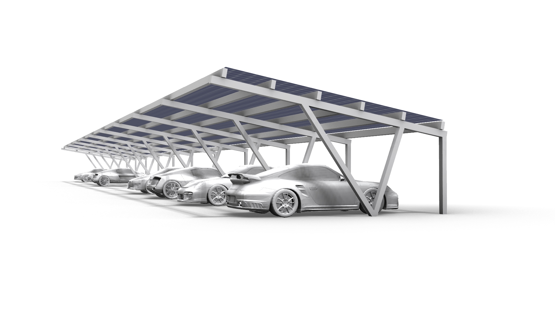 Commercial solar carport system by Heliomasters